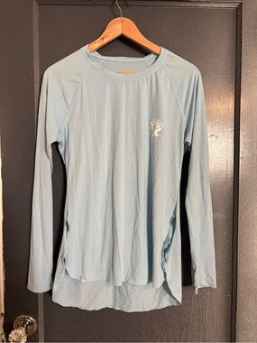 Light Blue Women's Long-Sleeve Swim Coverup